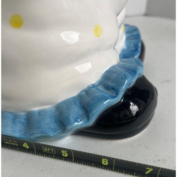 Vtg Ceramic Blond Clown Cookie Jar Red Hat  Polka Dot Outfit Stars Puppy Thailan - Picture 11 of 11